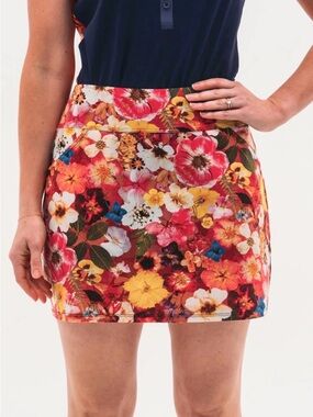 Foray Golf Bright Floral Print Mini Skirt in Multicolor XS